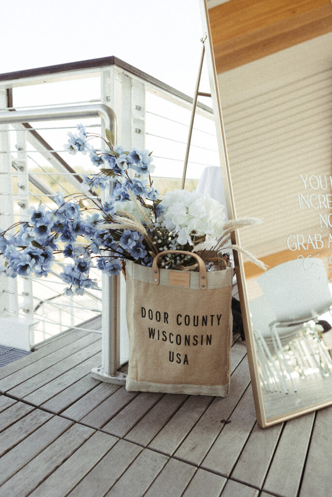Wedding decor at the Kress Pavilion in Door County